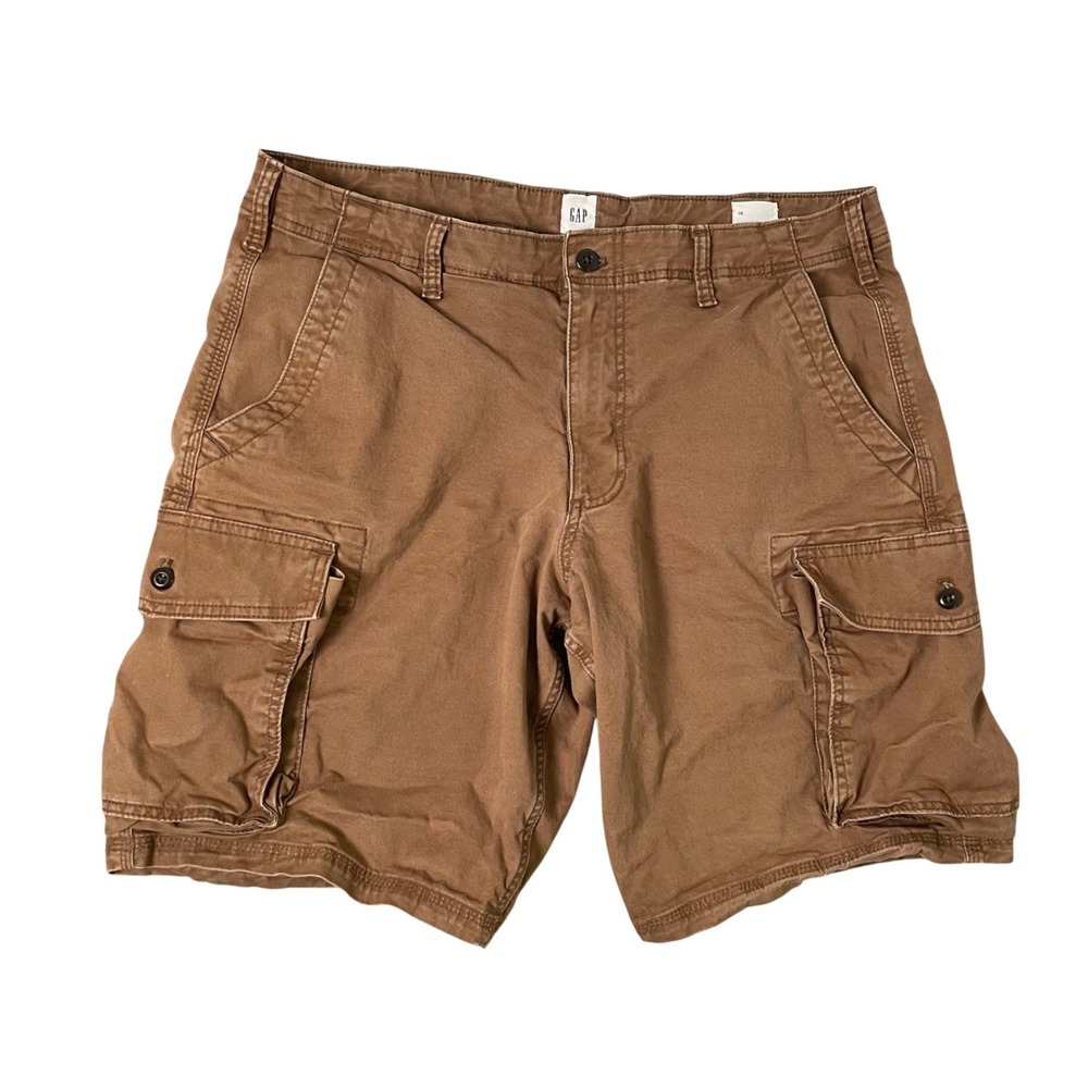 Gap Thick Cargo Shorts Men 36 Brown Baggy Y2K Stretch Cotton Streetwear Gorpcore